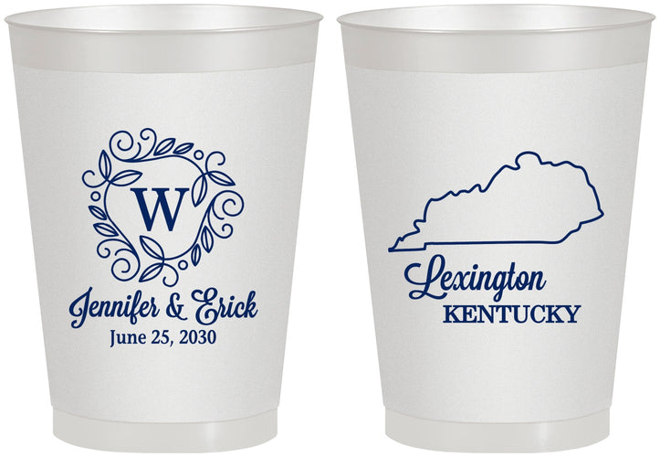 Personalized Wedding 8 oz Frosted Cups - Kentucky | 116