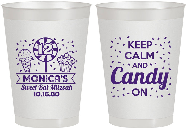 Personalized Bat Mitzvah 8 oz Frosted Cups - 12th Birthday Cupcake | 120001