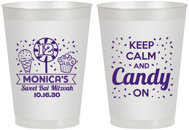 Personalized Bat Mitzvah 8 oz Frosted Cups - 12th Birthday Cupcake | 120001