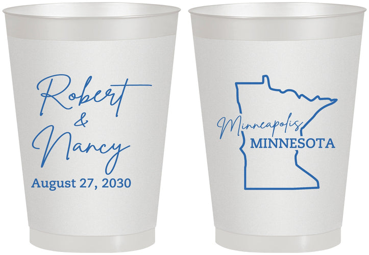 Personalized Wedding 8 oz Frosted Cups - Minnesota | 122