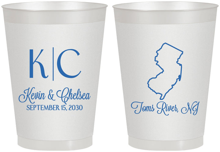 Personalized Wedding 8 oz Frosted Cups - New Jersey | 129