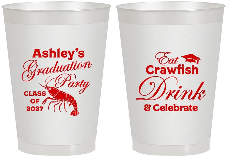 Personalized Graduation 8 oz Frosted Cups - Class Of 2027 Crawfish Boil | 130000