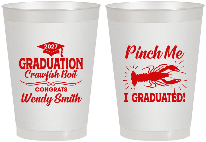 Personalized Graduation 8 oz Frosted Cups - Class Of 2027 Crawfish Boil | 130001