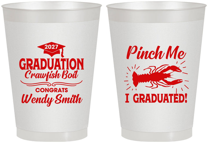 Personalized Graduation 8 oz Frosted Cups - Class Of 2027 Crawfish Boil | 130001