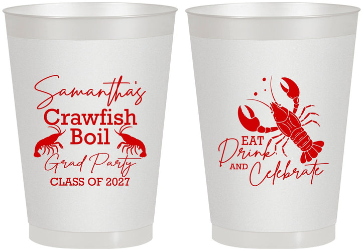 Personalized Graduation 8 oz Frosted Cups - Class Of 2027 Crawfish Boil | 130002