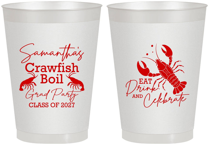 Personalized Graduation 8 oz Frosted Cups - Class Of 2027 Crawfish Boil | 130002