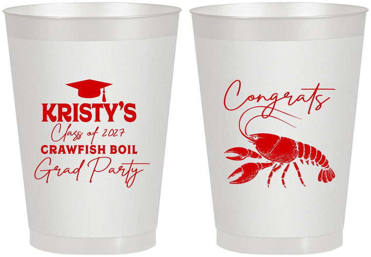 Personalized Graduation 8 oz Frosted Cups - Class Of 2027 Crawfish Boil | 130003