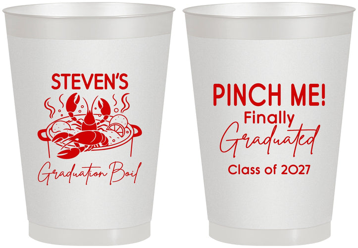 Personalized Graduation 8 oz Frosted Cups - Class Of 2027 Crawfish Boil | 130004