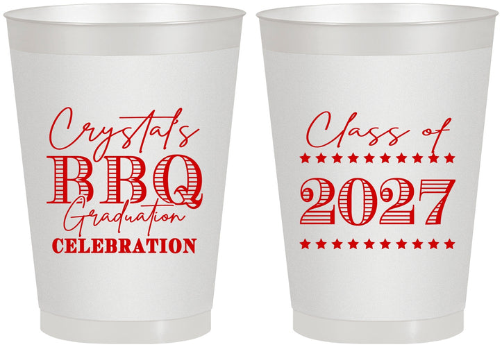 Personalized Graduation 8 oz Frosted Cups - Class Of 2027 Bbq | 130005