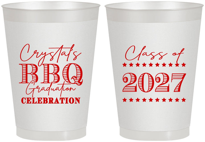 Personalized Graduation 8 oz Frosted Cups - Class Of 2027 Bbq | 130005