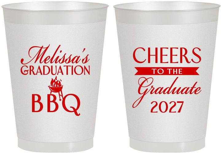 Personalized Graduation 8 oz Frosted Cups - Class Of 2027 Bbq | 130006