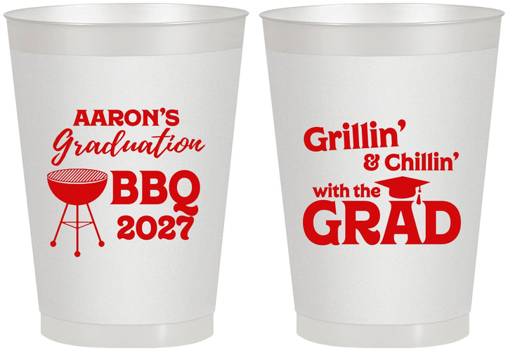 Personalized Graduation 8 oz Frosted Cups - Class Of 2027 Bbq | 130007