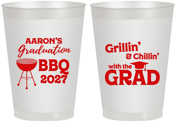 Personalized Graduation 8 oz Frosted Cups - Class Of 2027 Bbq | 130007