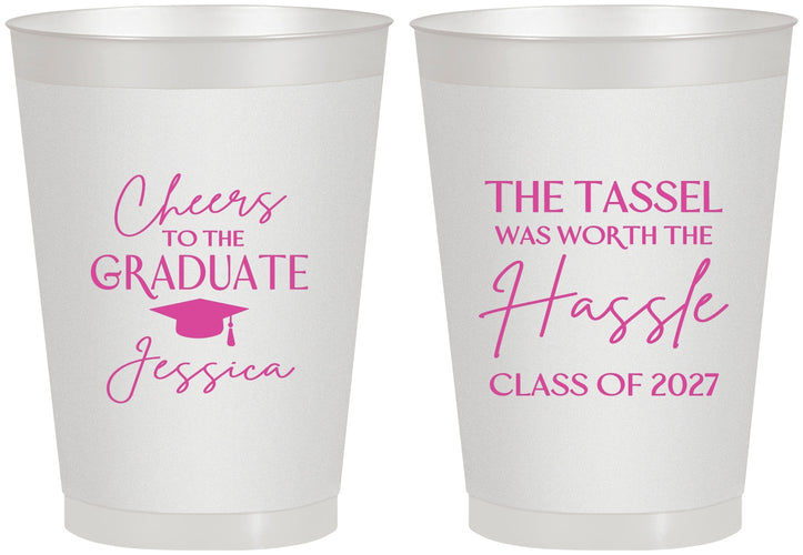 Personalized Graduation 8 oz Frosted Cups - Class Of 2027 Tassel Hassel | 130010