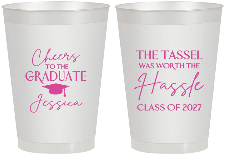 Personalized Graduation 8 oz Frosted Cups - Class Of 2027 Tassel Hassel | 130010