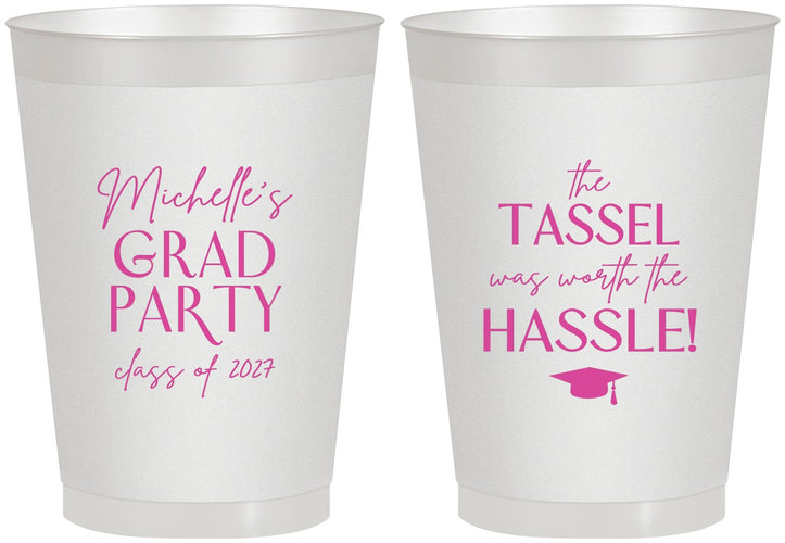 Personalized Graduation 8 oz Frosted Cups - Class Of 2027 Tassel Hassel | 130011