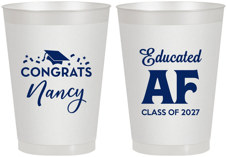 Personalized Graduation 8 oz Frosted Cups - Class Of 2027 Educated Af | 130016