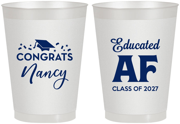 Personalized Graduation 8 oz Frosted Cups - Class Of 2027 Educated Af | 130016