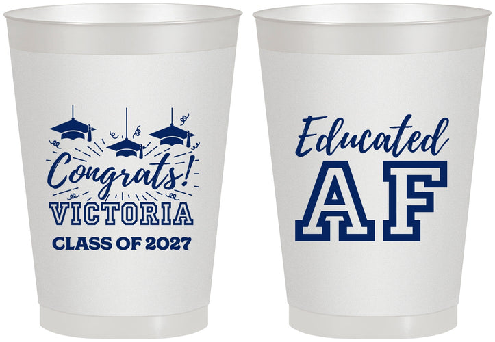 Personalized Graduation 8 oz Frosted Cups - Class Of 2027 Educated Af | 130017