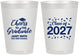 Personalized Graduation 8 oz Frosted Cups - Class Of 2027 Cheers Graduate | 130021