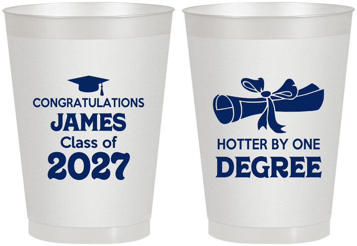 Personalized Graduation 8 oz Frosted Cups - Class Of 2027 Hotter Degree | 130022