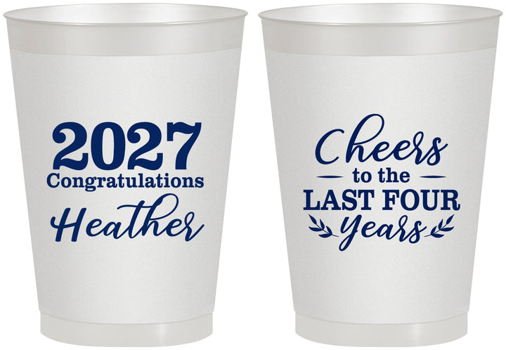 Personalized Graduation 8 oz Frosted Cups - Class Of 2027 Last Four Years | 130023