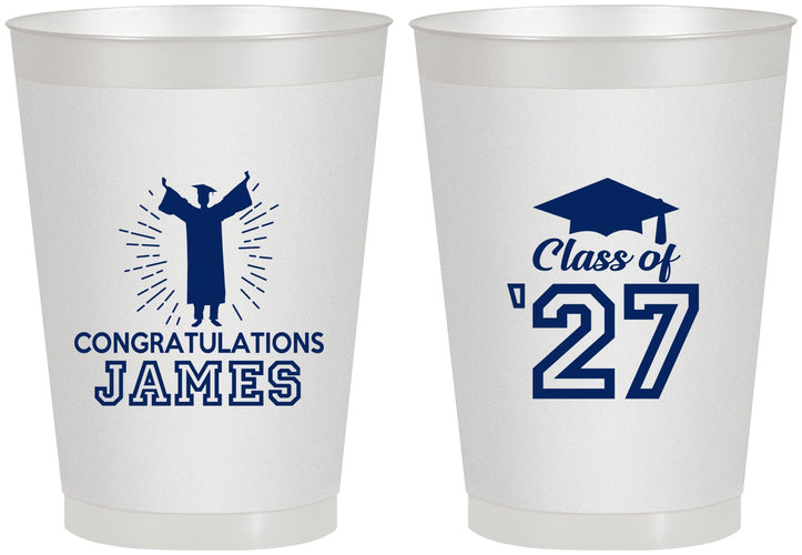 Personalized Graduation 8 oz Frosted Cups - Class Of 2027 Congratulations | 130024