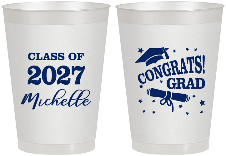 Personalized Graduation 8 oz Frosted Cups - Class Of 2027 Congrats | 130027