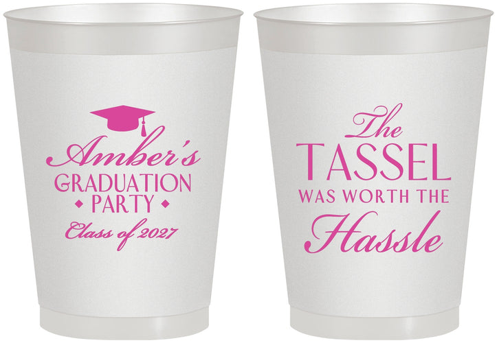 Personalized Graduation 8 oz Frosted Cups - Class Of 2027 Tassel Hassel | 130030