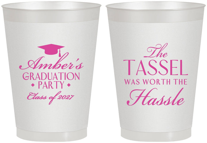 Personalized Graduation 8 oz Frosted Cups - Class Of 2027 Tassel Hassel | 130030