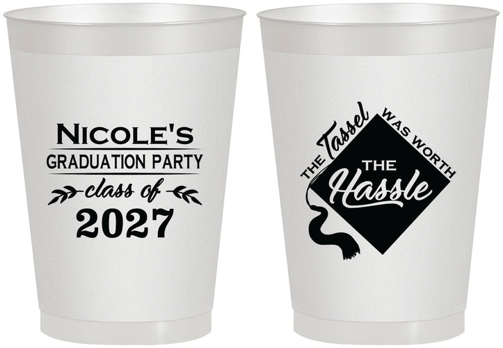 Personalized Graduation 8 oz Frosted Cups - Class Of 2027 Tassel Hassel | 130032