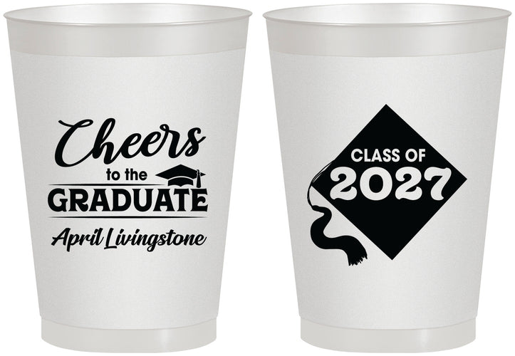 Personalized Graduation 8 oz Frosted Cups - Class Of 2027 Tassel Hassel | 130033