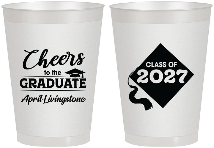 Personalized Graduation 8 oz Frosted Cups - Class Of 2027 Tassel Hassel | 130033