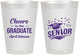 Personalized Graduation 8 oz Frosted Cups - Class Of 2027 Cheers Graduate | 130035
