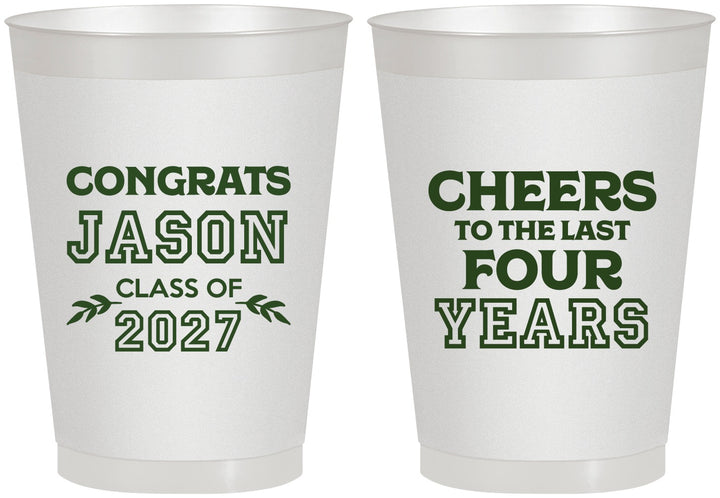 Personalized Graduation 8 oz Frosted Cups - Class Of 2027 Last Four Years | 130036