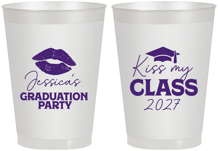 Personalized Graduation 8 oz Frosted Cups - Class Of 2027 Kiss My Class | 130041
