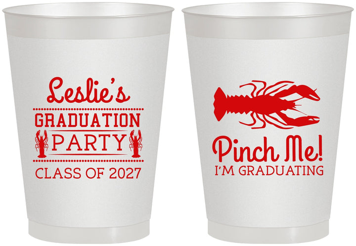 Personalized Graduation 8 oz Frosted Cups - Class Of 2027 Crawfish Boil | 130042