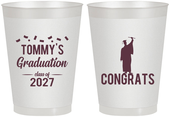 Personalized Graduation 8 oz Frosted Cups - Class Of 2027 Congrats | 130046