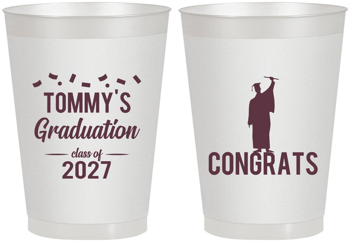 Personalized Graduation 8 oz Frosted Cups - Class Of 2027 Congrats | 130046