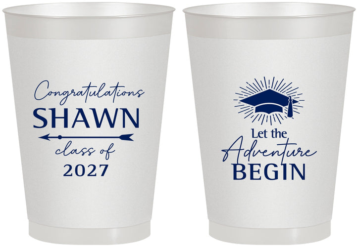 Personalized Graduation 8 oz Frosted Cups - Class Of 2027 Adventure Begin | 130048
