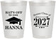 Personalized Graduation 8 oz Frosted Cups - Class Of 2027 Hats Off | 130049