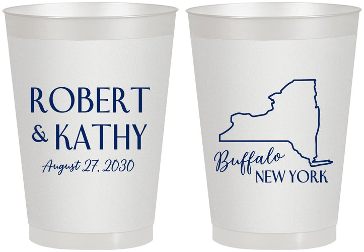 Personalized Wedding 8 oz Frosted Cups - New York | 131
