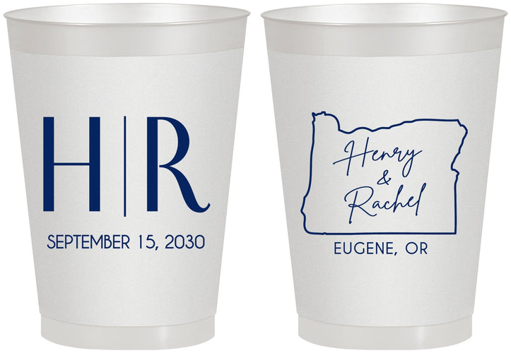 Personalized Wedding 8 oz Frosted Cups - Oregon | 136