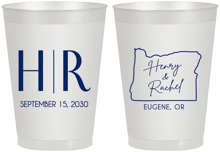 Personalized Wedding 8 oz Frosted Cups - Oregon | 136