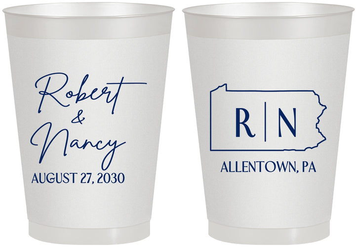 Personalized Wedding 8 oz Frosted Cups - Pennsylvania | 137