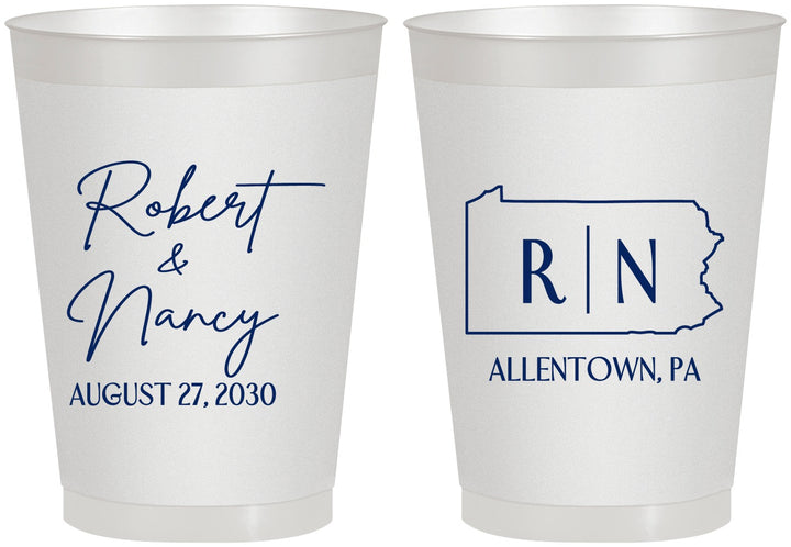 Personalized Wedding 8 oz Frosted Cups - Pennsylvania | 137