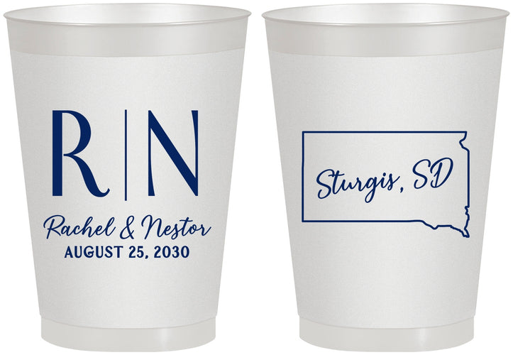 Personalized Wedding 8 oz Frosted Cups - South Dakota | 140
