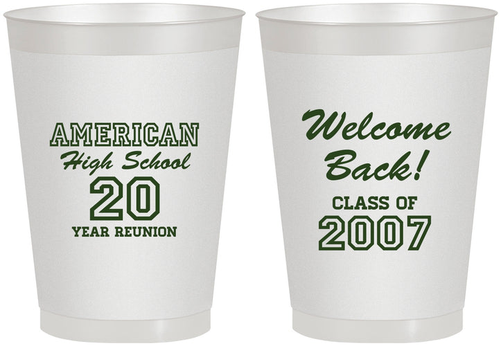 Personalized Class Reunion 8 oz Frosted Cups - Class Of 2007 20 Year | 140001
