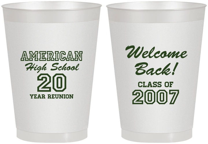 Personalized Class Reunion 8 oz Frosted Cups - Class Of 2007 20 Year | 140001