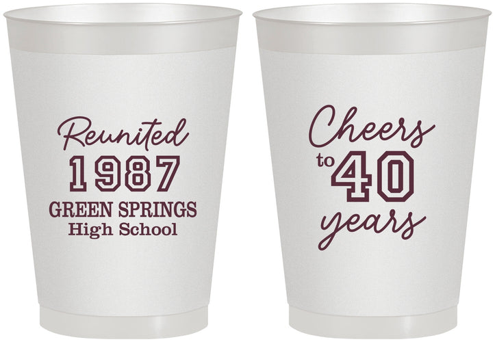 Personalized Class Reunion 8 oz Frosted Cups - Class Of 1987 40 Year | 140003
